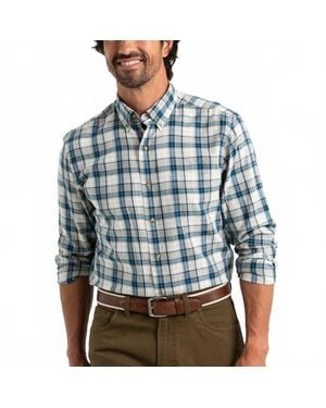 Duck Head Twill Sport Shirt Holling Plaid Shirt - Blue
