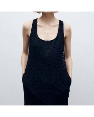 Maria McManus Lace Tank Cocoon Dress - Blue