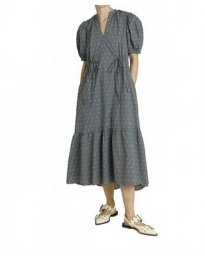 AUREUM Floral Midi Dress - Blue