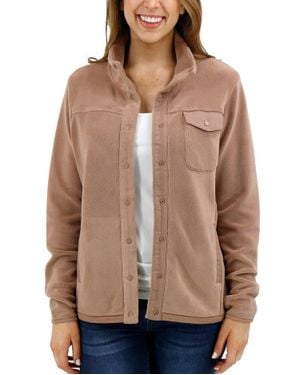 Grace and Lace Luxe Teddy Fleece Jacket - Brown