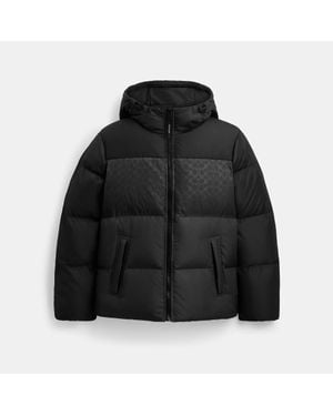 COACH Colorblock Down Jacket - Black