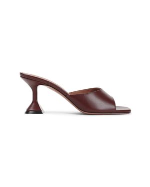 AMINA MUADDI Wine Nappa Leather Lupita 70 Slippers - Brown