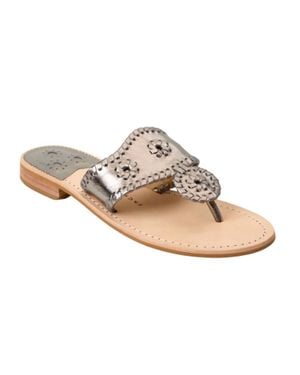 Jack Rogers Original Metallic Nappa Flat Sandal - Natural