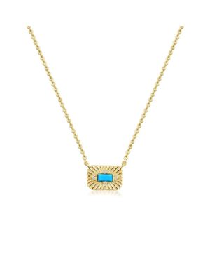 Eklexic Small Starburst Pendant With Stone Necklace - Metallic