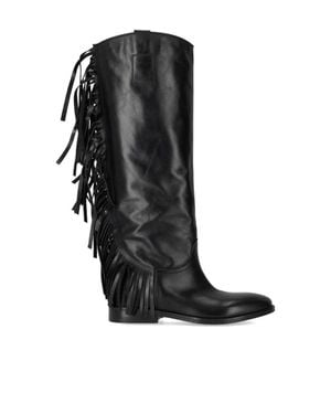 ブーツその他 Strategia Black Fringed Boot Strategia Black Fringed Boot | ShopSimon