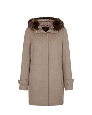 Moorer Betullacw Mid Length Coat Beigebeige - Natural