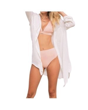 Sauipe Swimwear Lydia Buttoned Shirt Beach Cover Up - White