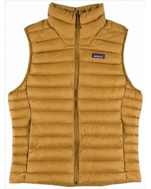Patagonia Quilted Stand-Up Collar Vest With Insulating Design - Yellow