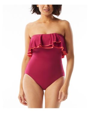 Coco Reef Agate Ruffled Tummy Control One-Piece Swimsuit - Pink