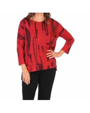 Jess & Jane Pamela Knit Jersey Dolman Sleeve Top - Red