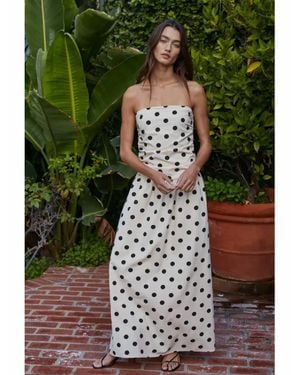 By Together Dot Cotton-Linen Blend Midi Dress - Green