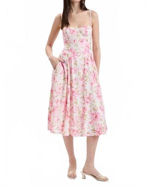 Sky To Moon Garden Party Midi Dress - Pink