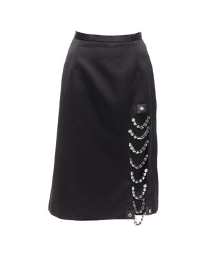 Christopher Kane Satin Jewel Chain Slskirt - Black