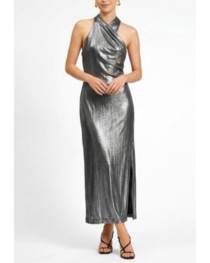 Rachel Roy Harland Crossover Halter Maxi Dress - Metallic