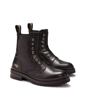 ON THIS DAY Laceless Leather Combat Boots - Black