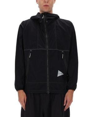 and wander Nylon Partex Reflective Hoodie - Black