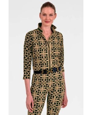 Gretchen Scott Boyfriend Three Quarter Sleeve Shirt - Green