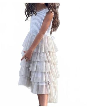 POPPET & FOX Paris Tulle Mid Dress - White