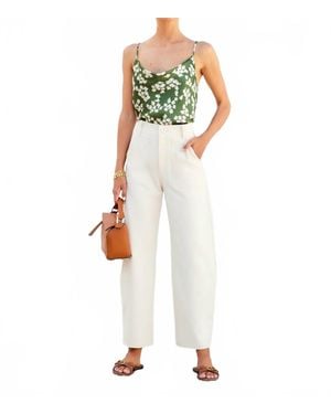 Fifteen Twenty Stevie Barrel Leg Ankle Pant - White