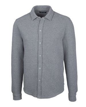 Cutter & Buck Big & Tall Coastal Shirt Jacket - Gray