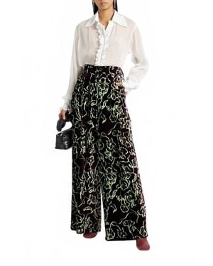 Anna Sui Ruffled Lyocell-Georgette Blouse - Black