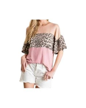 Veveret Colorblock Knit Top - Pink