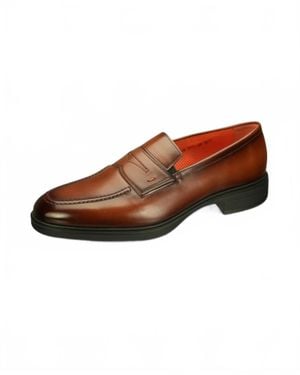Santoni Easy Slip-On Penny Loafer - Brown