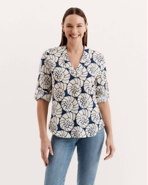 tyler boe Anna Linen Cotton Shell Shirt - White
