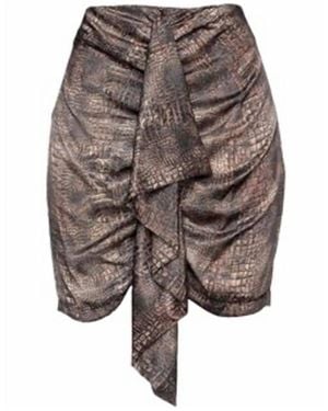 ViCOLO Ruched Mini Skirt - Gray