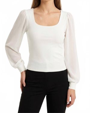 KLD Celine Double Layer Knit Top - White