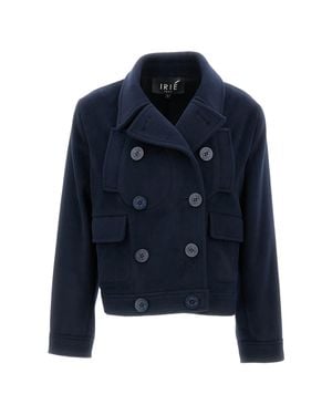 Irie Structured Jacket With Front Zipper Closure - Blue