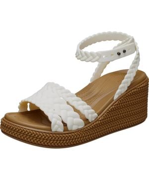 Crocs™ Brooklyn Ankle Strap Wedge Platform Sandals Chalk 209994-0Wv - Brown