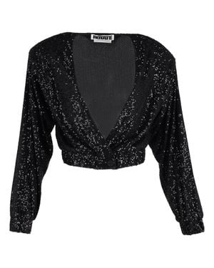 ROTATE BIRGER CHRISTENSEN Deep V-Neck Sequin-Detailed Jacket - Black