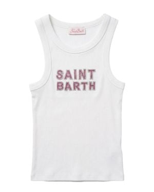 MC2 Saint Barth Ada Rib Cotton Tank Top - White