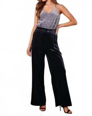 Bishop + Young Sorrento Wide Leg Velvet Pants - Blue