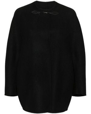 コート ERMANNO SCERVINO Black stretch polyester coat Ermanno Scervino Coat stretch polyester folded cuffs | The
