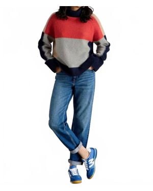 White Stuff Mary Colorblock Turtle Neck Sweater - Blue