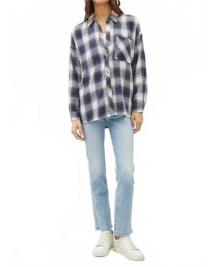 Be Cool Oversized Ultra Soft Flannel Shirt - Blue