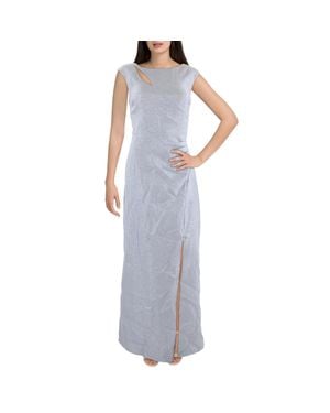 Alex Evenings Metallic Polyester Evening Dress - Purple