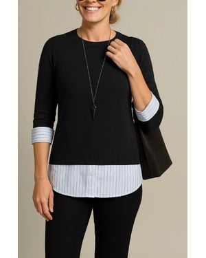J'Envie/Eli Toulon Layered Sweater - Black