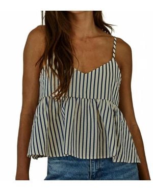 By Together Coastal Striped Babydoll Top - Brown