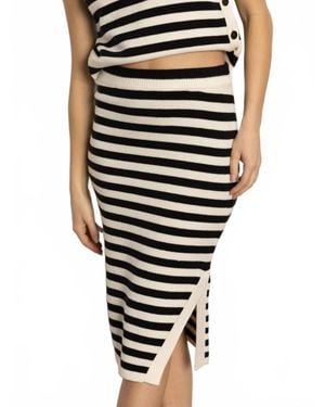 Sanctuary Side Slit Midi Skirt - Black