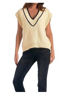 Elan Cap Sleeve V-Neck Sweater - Blue