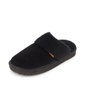 Emu Ridge Harper Faux Fur Lined Shearling Mule Slippers - Black