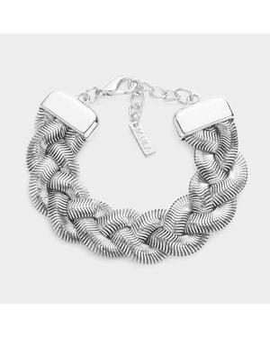 Fashnzfab Metal Chain Braided Bracelet - Metallic