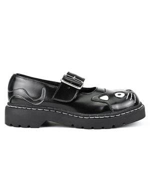 T.U.K. Mary Jane Kitty Platform Goth Shoes - Black
