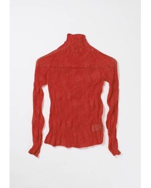 Issey Miyake Chiffon Twist Top - Red
