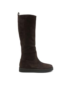 Premiata Leather Tall Minimalist Boots - Black