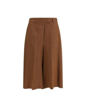 Lardini Viscose Bermuda Shorts - Brown