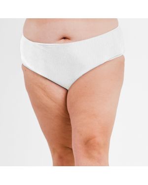 Calypsa Plus Full Coverage Bikini Bottom - White